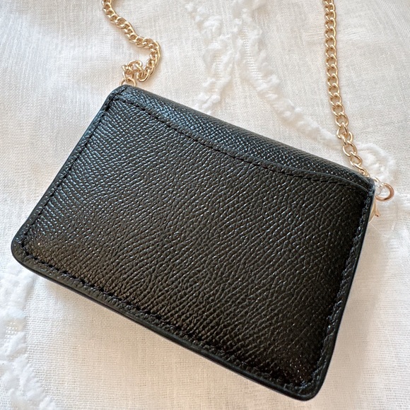 NWT Coach Mini Wallet On A Chain Black - Picture 8 of 12
